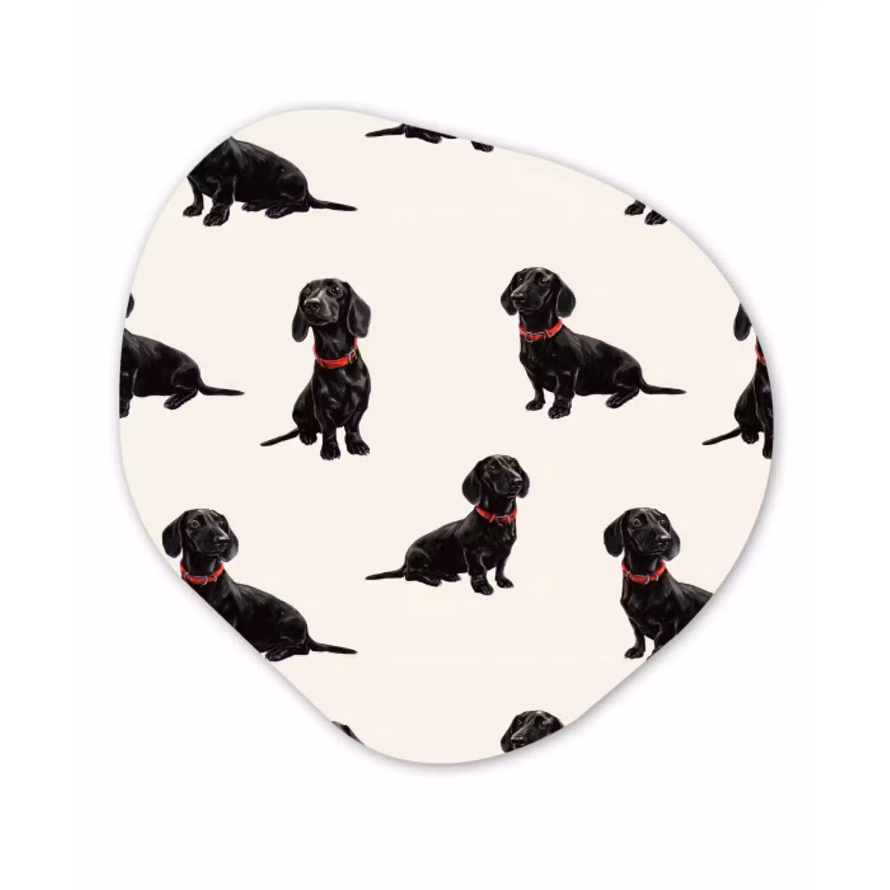 Hond - Patroon - Zwart Wandcirkel Organisch Forex 3mm klein 629 -3d