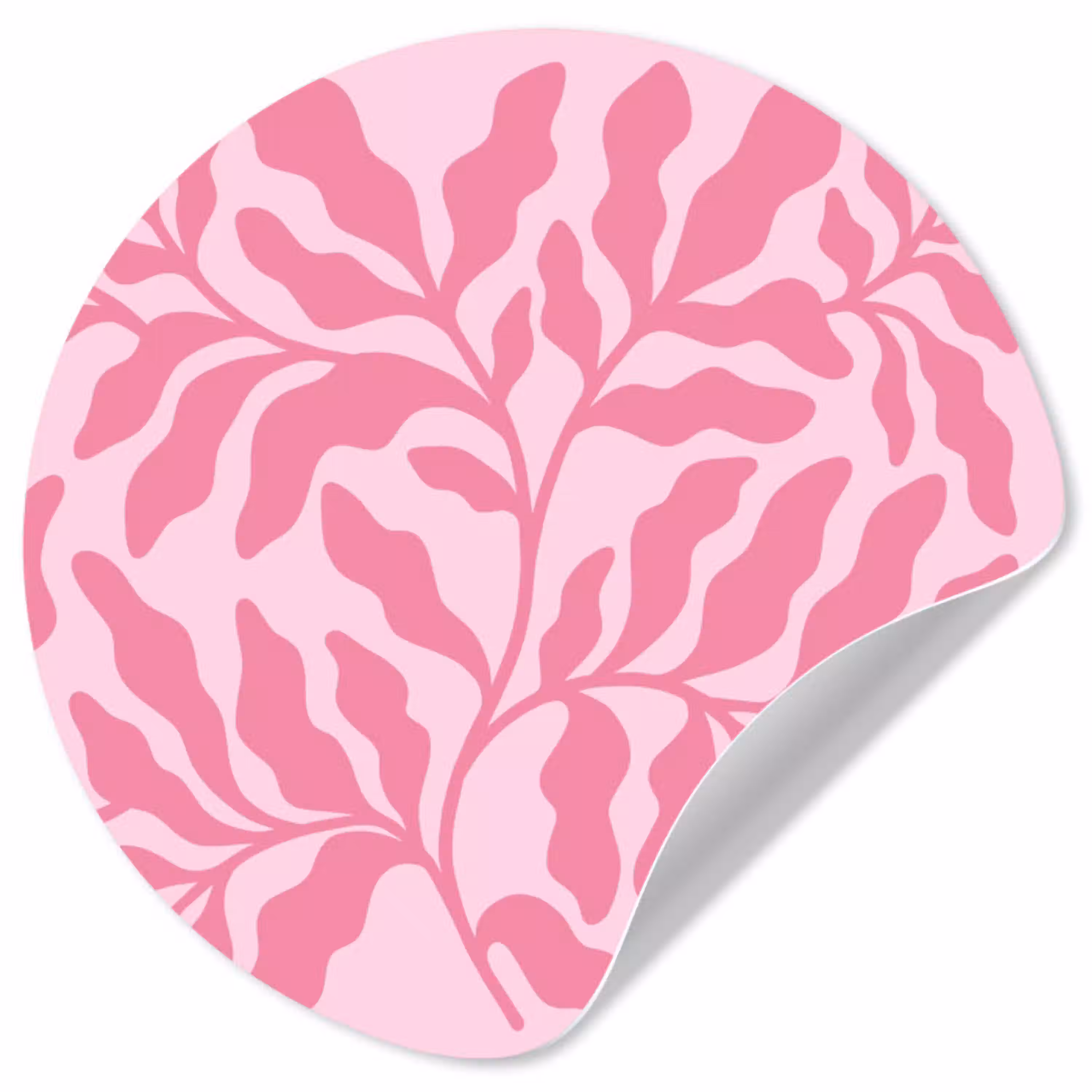 Planten - Organisch - Abstract - Modern - Roze Wandcirkel behangsticker klein -3d
