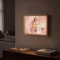 Roze - Retro - Vrouw Light Box met batterij (Wandlamp) middel -sfeer1