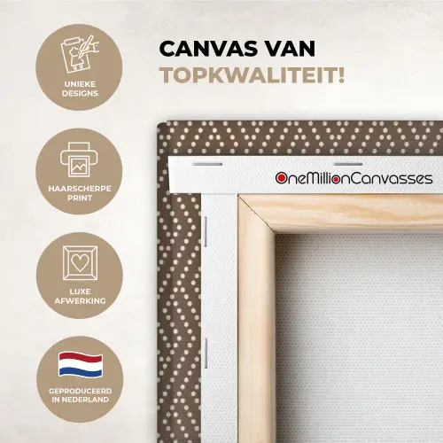 Stippen - Bruin - Beige - Patroon canvas 2cm xxl 828 -sfeer2