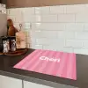 Gestreept - Roze - Chéri Inductie beschermer vinyl 3mm middel -sfeer3