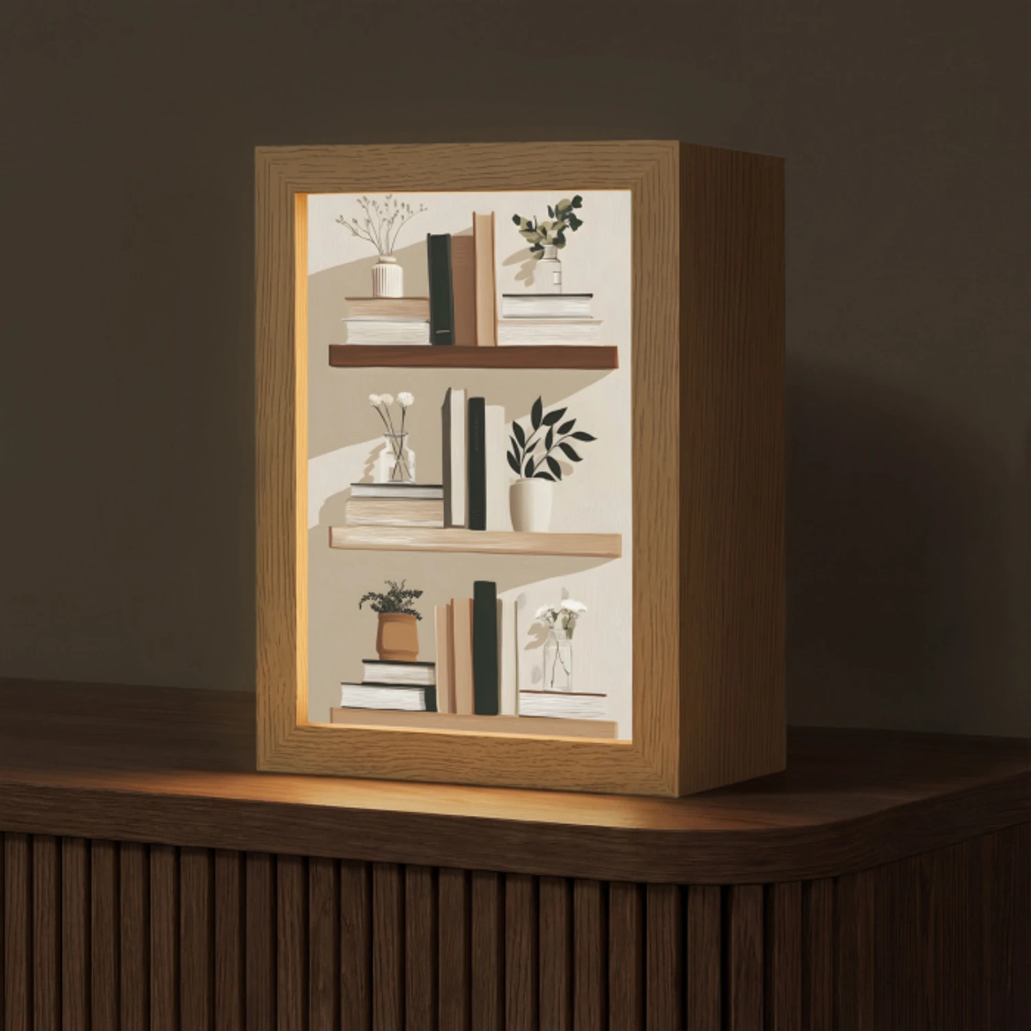 Plankjes - Boeken - Vaasjes - Planten Light Box met kabel (Tafellamp) klein -z3d_website