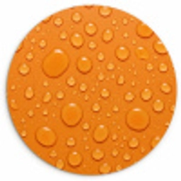 Water - Druppels - Oranje Wandcirkel kunststof plaat 5mm dik klein -3d