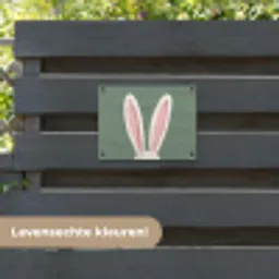 Hazen - Oren - Roze tuinposter los doek klein -sfeer3