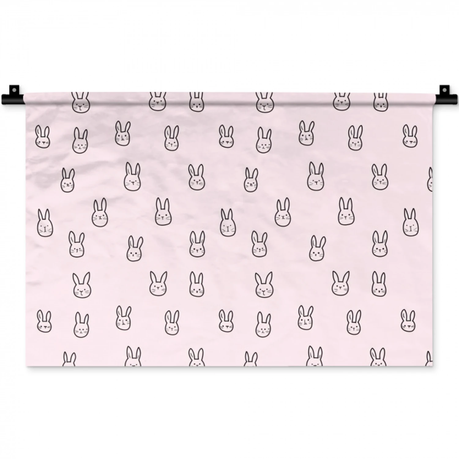 Konijnen - Minimalistisch - Roze Wandkleed katoen klein 269 -zz3d