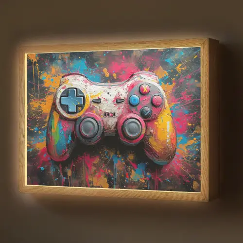 Graffiti - Gaming - Controller - Verf Light Box met batterij (Wandlamp) middel -z3d_website