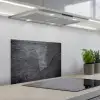Beton - Zwart - Scheur keuken achterwand spatscherm klein -3d_schuin