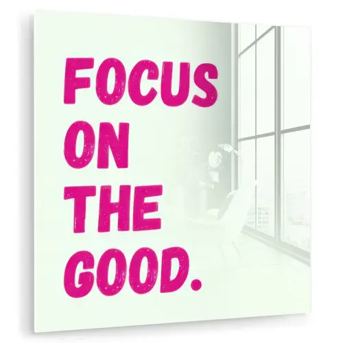 Focus on the good - Beige - Roze plexiglas 5mm klein -zzzproduct_nieuw