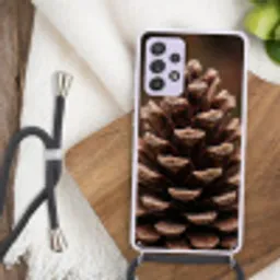 Dennenappel - Bos - Herfst - Bruin - Sfeervol Hoesje Samsung Galaxy A52 5G met koord klein -sfeer4