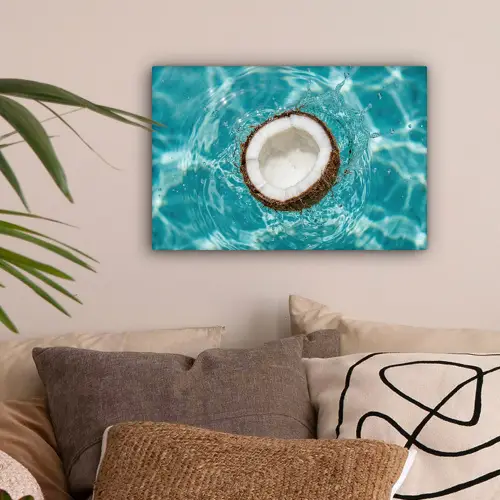 Kokosnoot - Water - Wit canvas 2cm klein -sfeer1