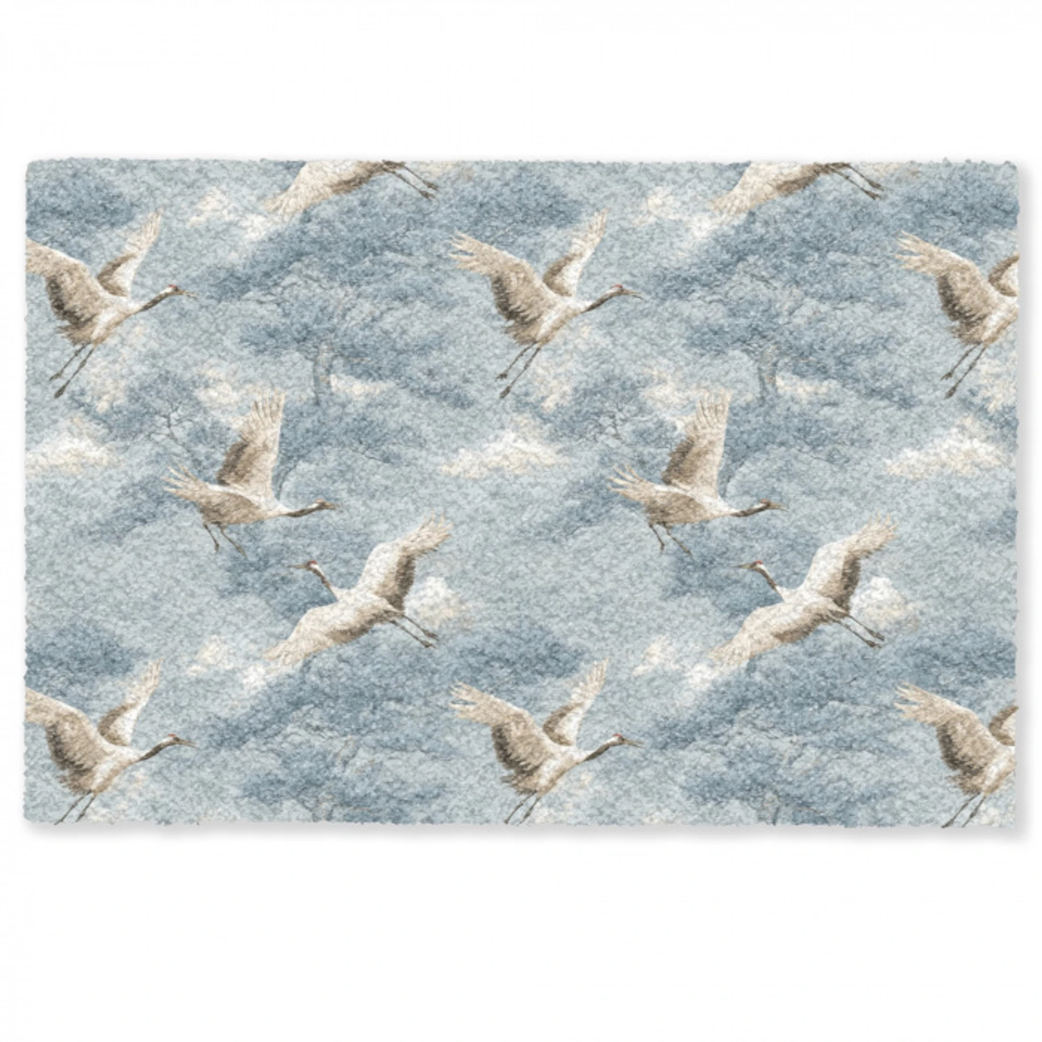 Wolken - Kraanvogels - Blauw Deurmat klein 898 -zkaufland3d