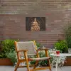 Boeddha - Mantra - Meditatie - Spiritueel - Koper Tuinposter op houten frame 2 cm dik klein -sfeer3