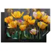 Tulpen - Geel - Penseelstreken - Abstract Inductie beschermer vinyl 3mm klein -3d