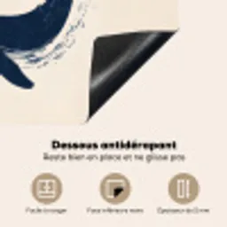 Walvissen - Spetters - Cirkel - Donkerblauw Inductie beschermer vinyl 3mm middel -usfeer4_FR