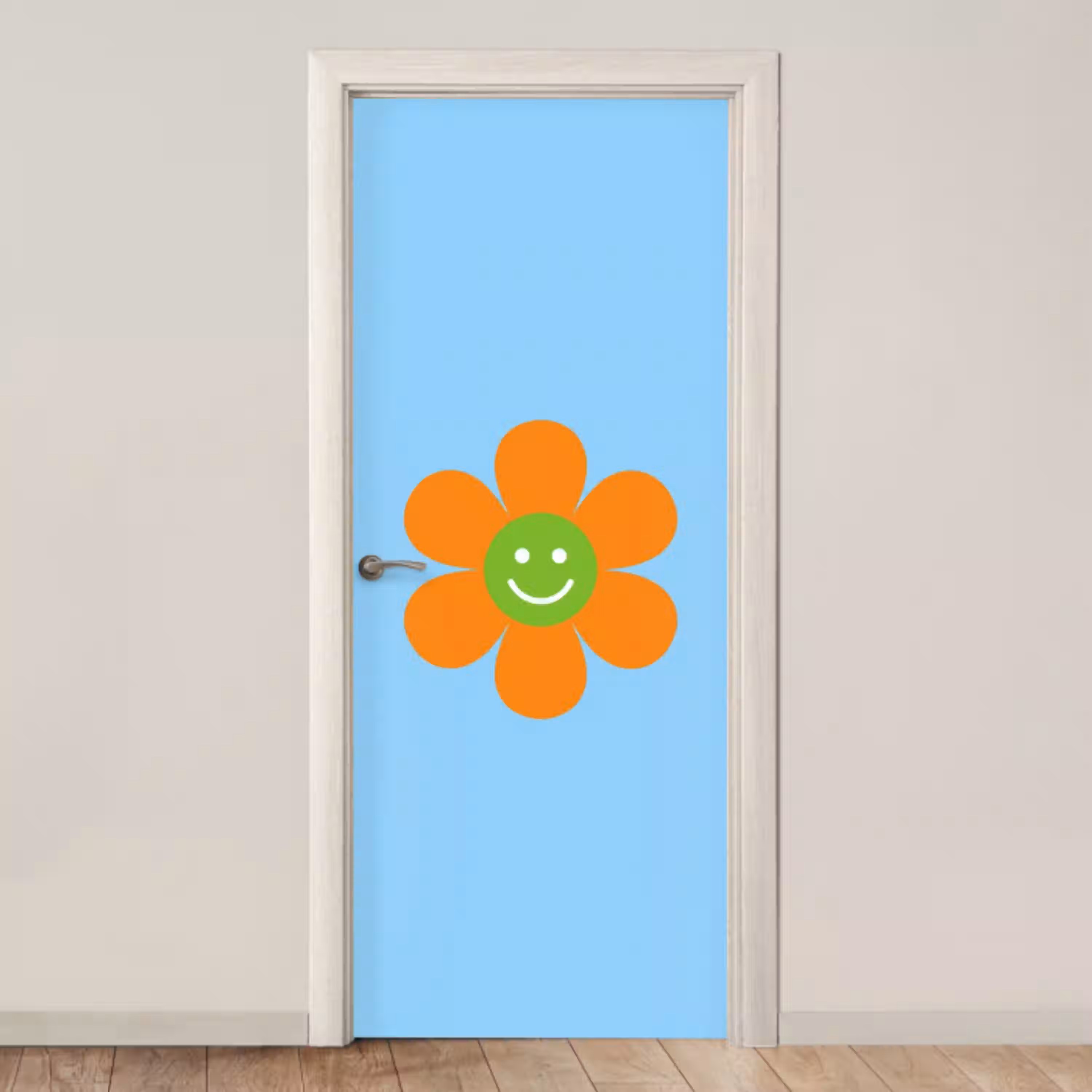 Bloem - Smiley - Kleurrijk deurposter klein -3d_beige