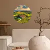 Toscane - Landschap - Wijngaarden Wandcirkel behangsticker klein -sfeer1