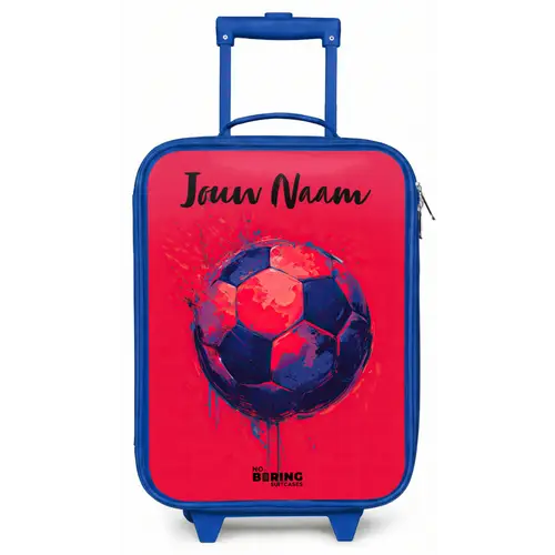 Voetbalvibes - Verf - Blauw - Rood Kinderkoffer - Blauw klein -zz3dotto