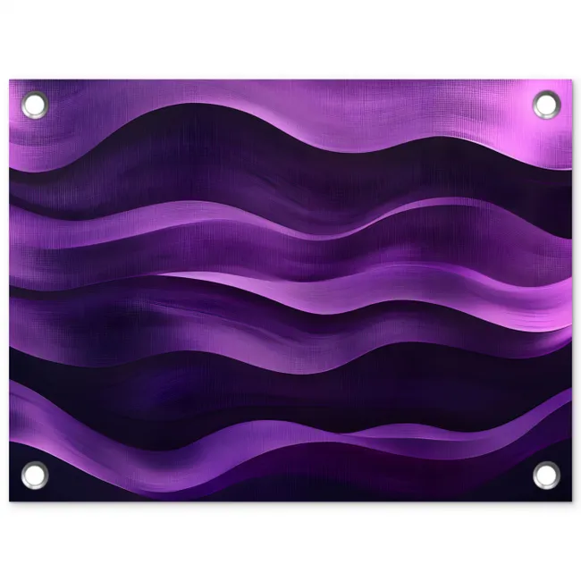 Golven - Abstract - Paars tuinposter los doek klein -3d