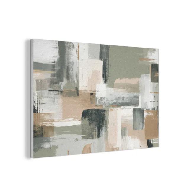 Akoestisch schilderij - Penseelstreken - Abstract - Aardetinten