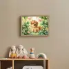 Pony - Bruin - Cartoon - Vlinders Light Box met batterij (Wandlamp kind) middel -sfeer2_kind