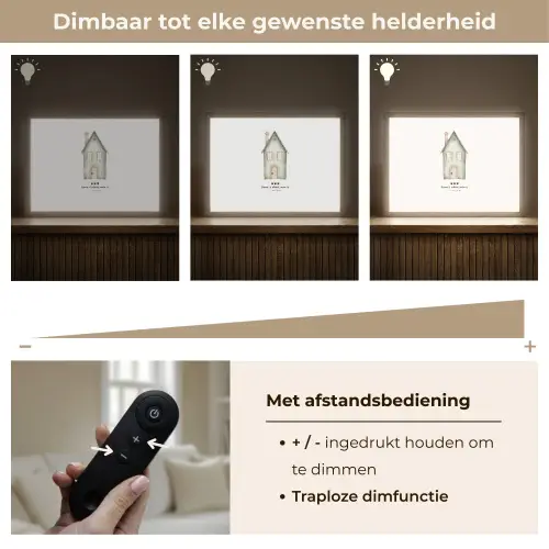 Huisje - Groen - Tekst - Liefdevol Light Box met batterij (Wandlamp) middel -USP_dimbaarNL