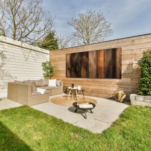 Hout - Rustiek - Donkere Planken Tuinposter op houten frame 2 cm dik xxl -sfeer2