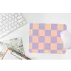Schaakbord patroon - Paars - Roze - Blokjes muismat rubber klein -witbureau