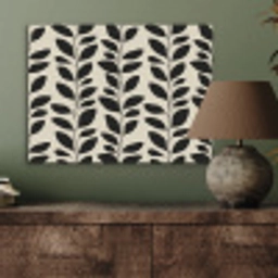 Botanisch - Dessin - Zwart - Beige PET vilt klein 837 -sfeer2