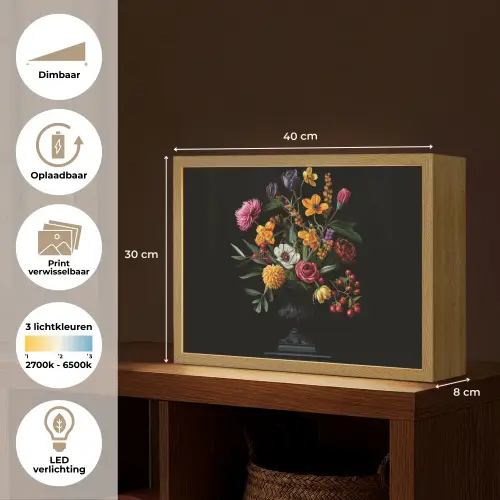 Sierlijk - Boeket - Bladeren Light Box met batterij (Wandlamp) middel -USP_websiteoverzichtNL