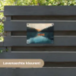 Bossen - Meer - Kano - Oranje tuinposter los doek klein -sfeer3