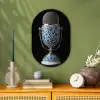 Microfoon - Delfts blauw - Muziek Wandcirkel Ovaal Forex klein -sfeer2