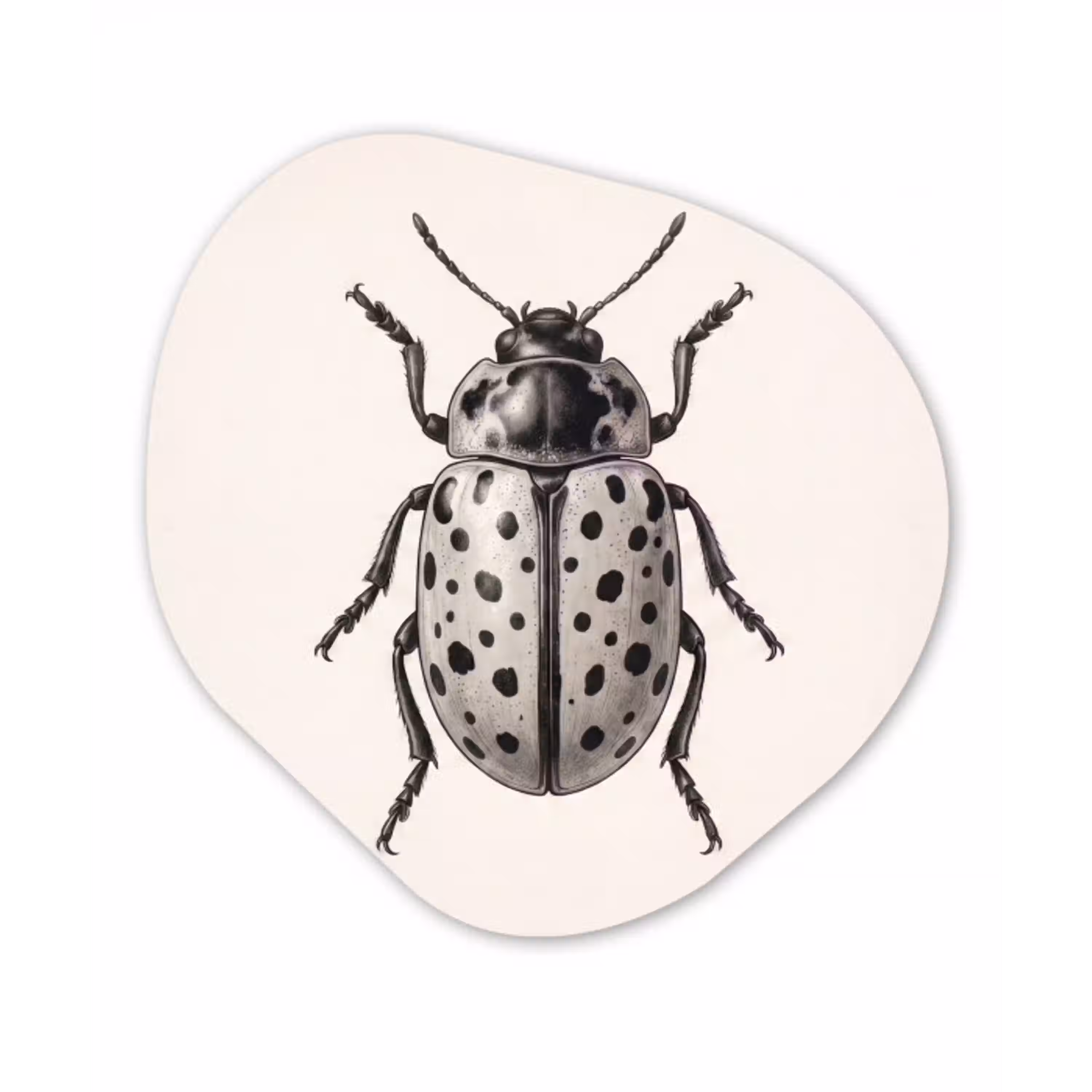 Kever - Insect - Vintage Wandcirkel Organisch Aluminium middel -3d