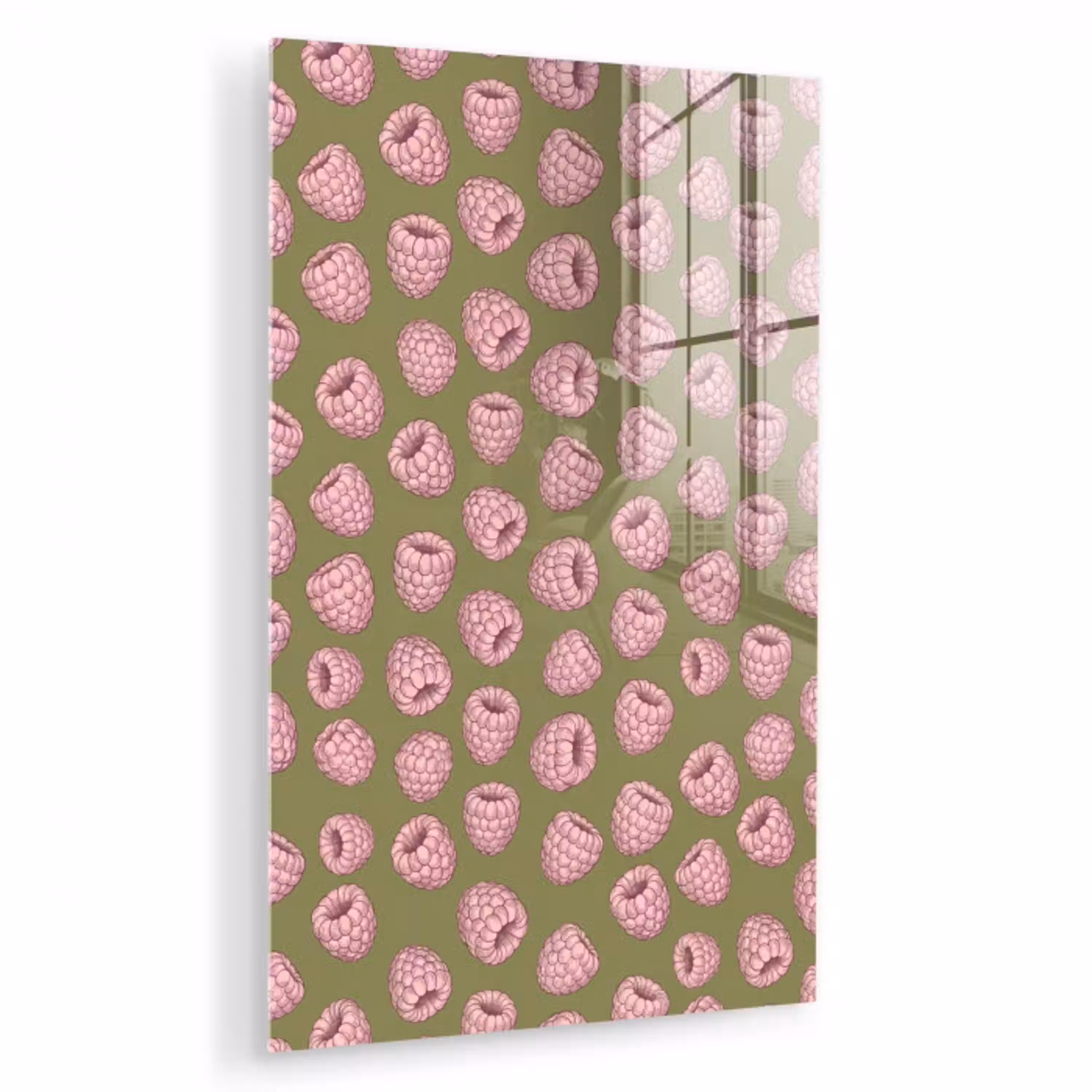 Eten - Patroon - Illustratie - Roze - Groen plexiglas 5mm klein -zzzproduct_nieuw