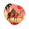 Kameel - Pyramides - Rode zon Wandcirkel Organisch Forex 3mm klein -3d