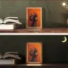 Vrouw - Chilipepers - Pepers - Bloemen Light Box met kabel (Tafellamp) klein -sfeer3
