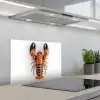 Kreeft - Zwart - Oranje - Wit - Uniek keuken achterwand spatscherm klein -3d_schuin