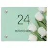 Witte tulpen - Klassiek Naambord Rechthoek middel -3d