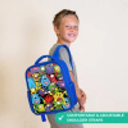 Monsters met Felle Kleuren Kinderrugzak - Blauw middel -sfeer3_UK