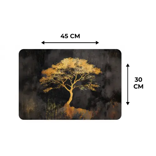 Boom - Schilderij - Goud - Abstract Placemat vinyl groot -specs