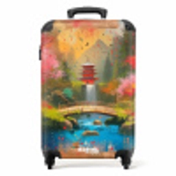 Japanse tuin in graffiti stijl NBS - Handbagage koffer - Unisex middel -productfoto_recht