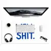 Blauw - Quote - Wit Muismat XXL klein -3d