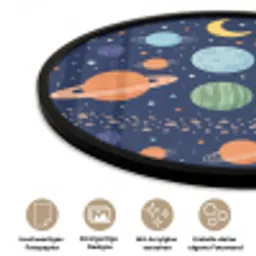 Ruimte - Planeten - Kleurrijk Fotolijst rond zonder passe partout klein -closeup_DE
