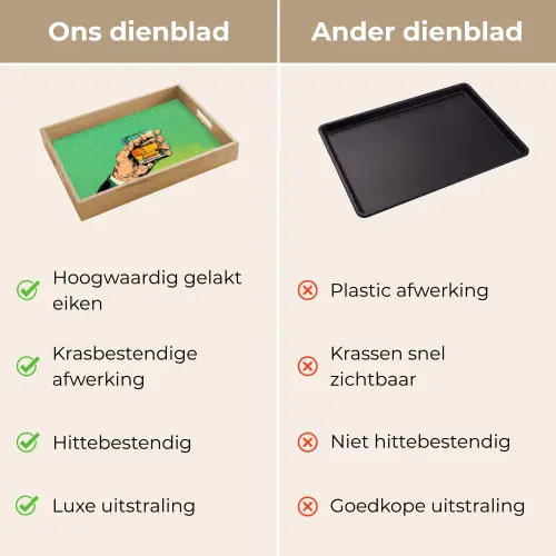 Whisky - Glas - Hand - Groen Dienblad Rechthoek middel -USP_VergelijkingNL