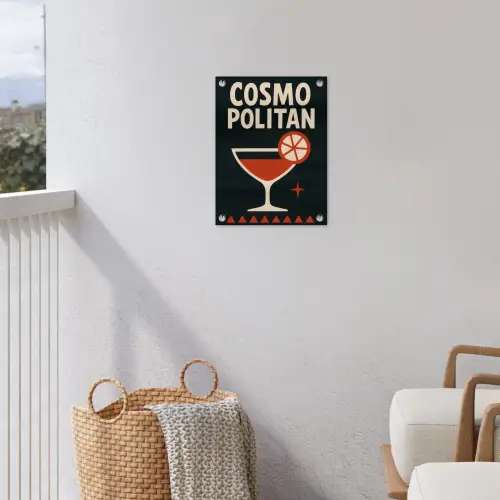 Cocktail - Zwart - Illustratie tuinposter los doek klein -sfeer8