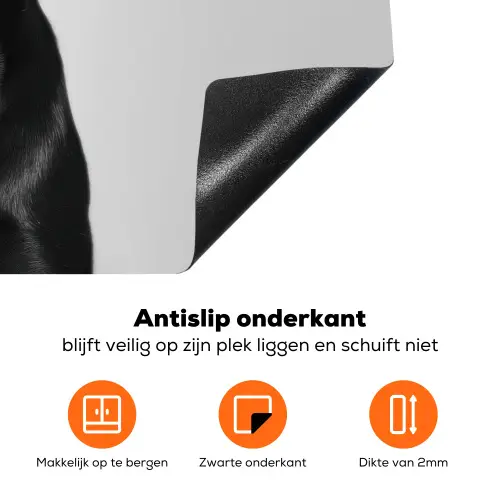 Hond - Zwart - Wijnglas - Zonnebril Inductie beschermer vinyl 3mm klein -zzzzzzz-td-onderkant
