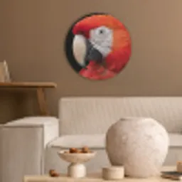 Ara - Portret - Rood Akoestische PET Vilt - Rond klein -sfeer1