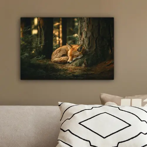 Vos - Bos - Slapen canvas 2cm klein -sfeer3