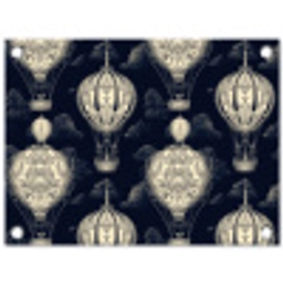 Luchtballonnen - Wolken - Patroon - Donkerblauw tuinposter los doek klein 239 -3d
