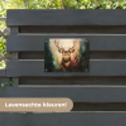 Hert - Geverfd - Gewei - Bruin tuinposter los doek klein -sfeer3