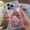 Giraffe - Bloemen - Roze Hoesje iPhone 16 Pro Max met koord klein -sfeer3